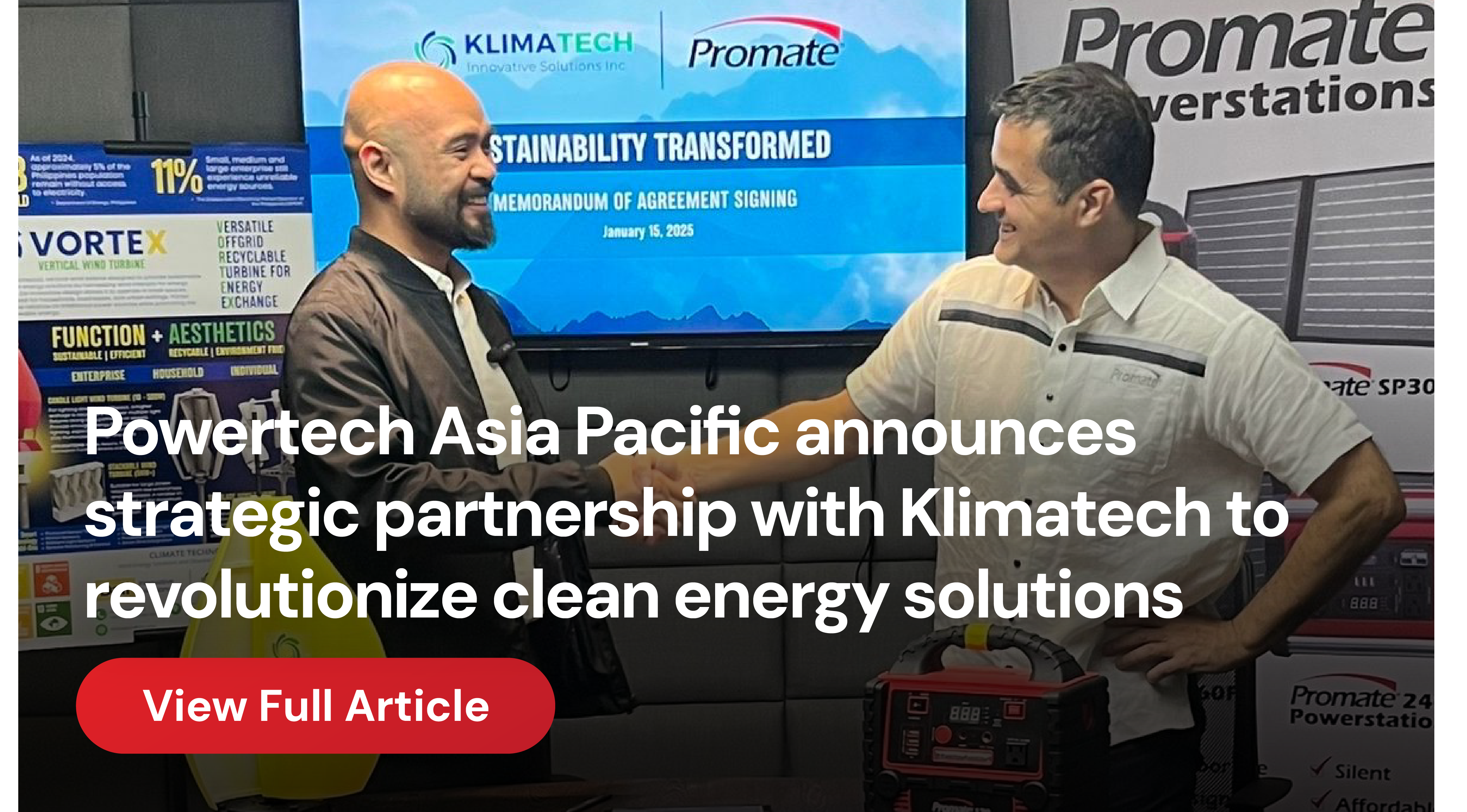 Powertech Asia Paciﬁc announces strategic partnership with Klimatech to revolutionize clean energy solutions